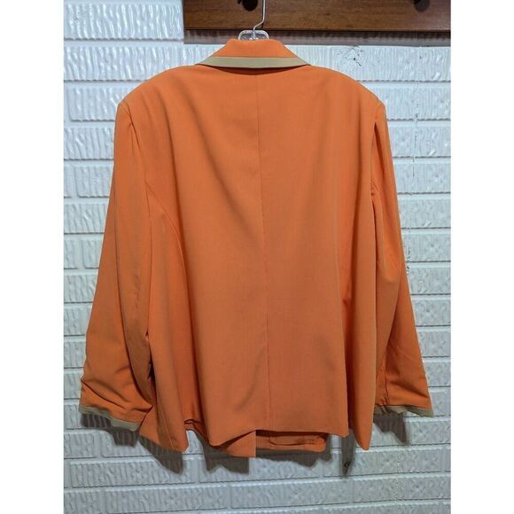 Bob Mackie Women's Beautiful Orange & Tan Trim Traditional Style Blazer Jacket S - Picture 4 of 6